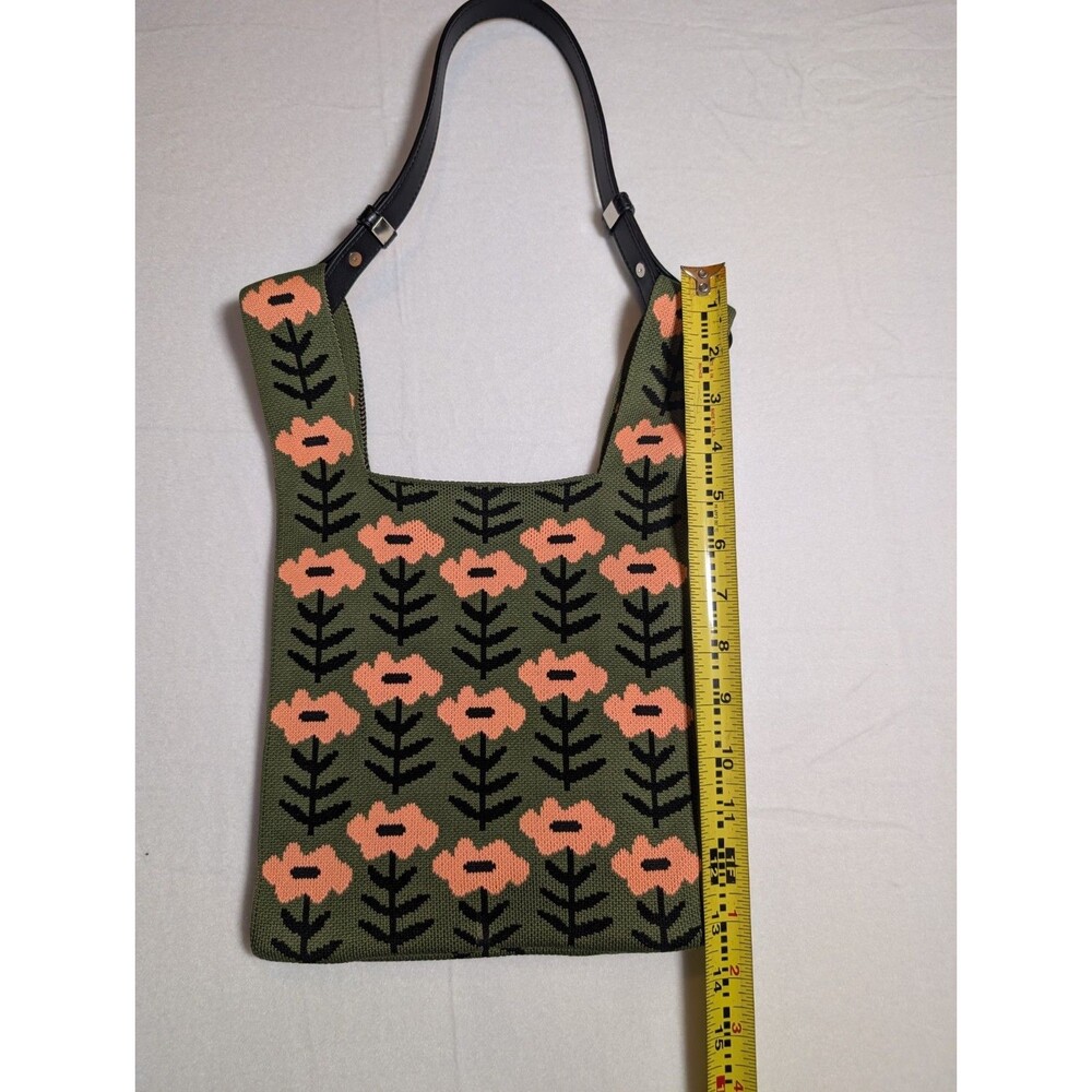 Free People Tote Shoulder Green Floral Beach Hippie - Picture 5 of 6